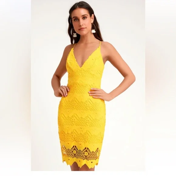 Lulus | Dresses | Lulus Yellow Lace Crochet Midi Dress | Poshmark Lulus | Dresses | Lulus Yellow Lace Crochet Midi Dress | Poshmark